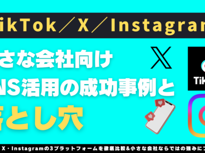 TikTok／X／Instagram──小さな会社向けSNS活用の成功事例と落とし穴